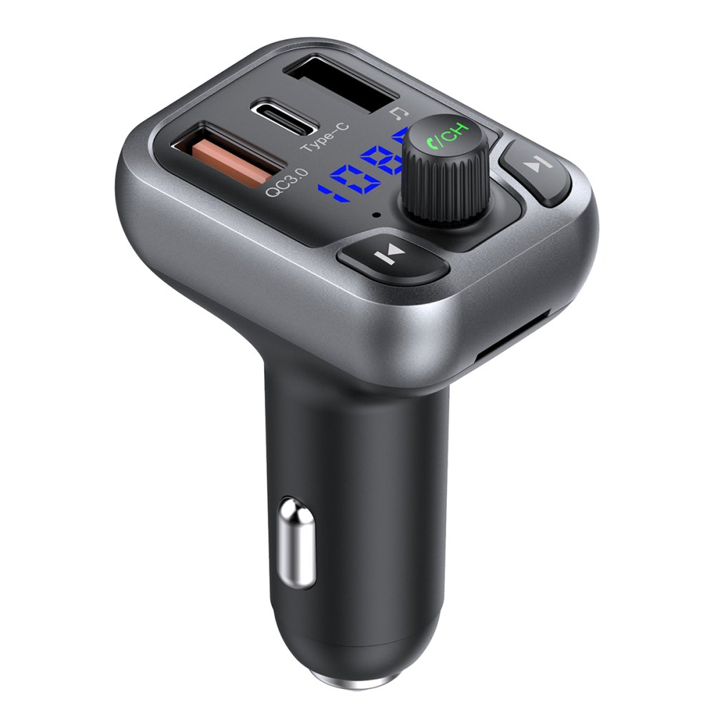 Earldom M63 Bluetooth USB3.0 ve Type C PD Hızlı Şarj FM Transmitter - Siyah