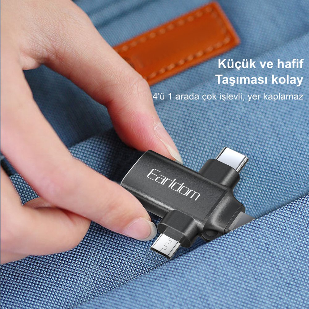 Earldom OT80 3in1 Otg Dönüştürücü - Siyah