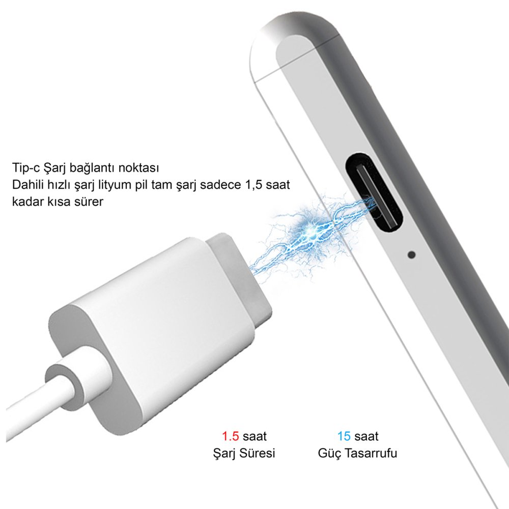 Earldom P4 iPad İçin Dokunmatik Stylus Kalem - Beyaz