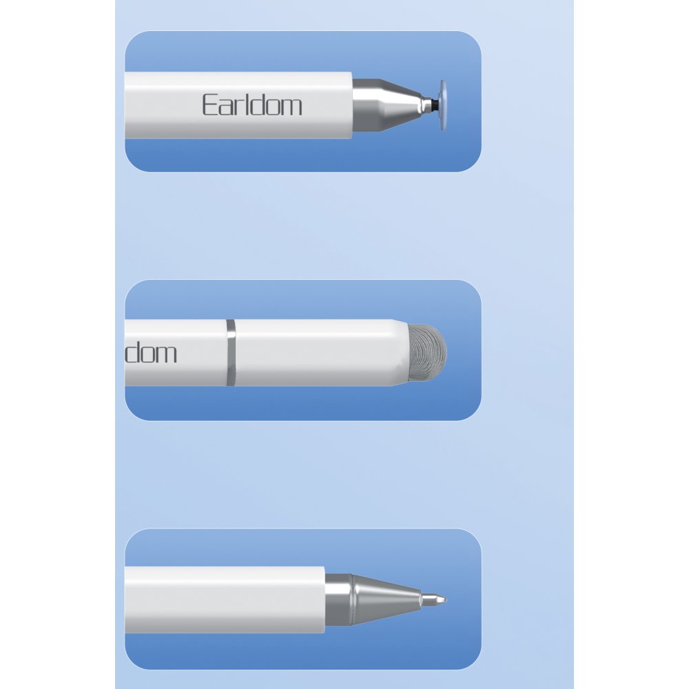 Earldom P6 3in1 Universal Dokunmatik Stylus Kalem - Beyaz