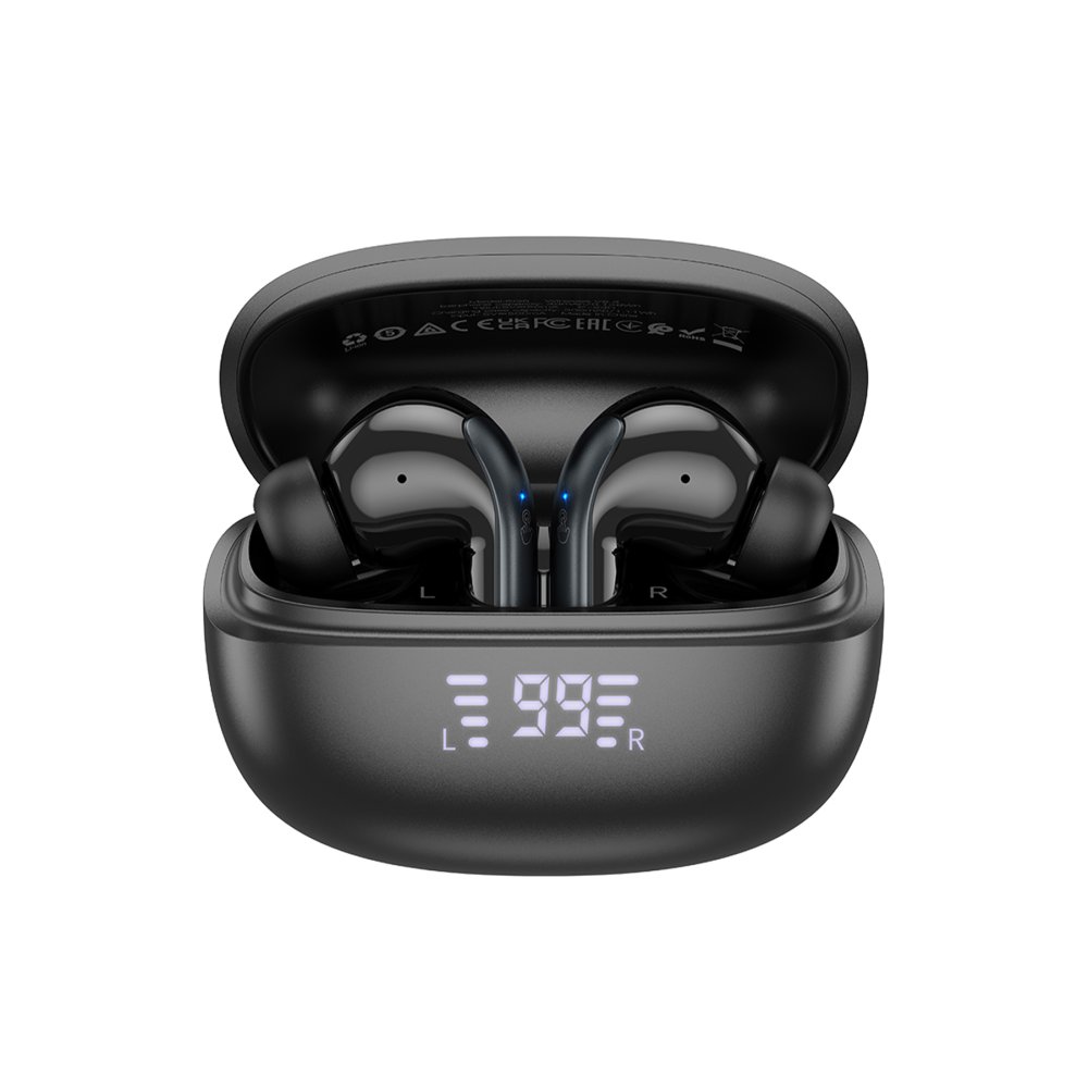 Hoco EQ5 Energy Aktif Gürültü Engelleyici Özellikli Bluetooth 5.3 Kablosuz TWS Airpods Kulaklık - Siyah