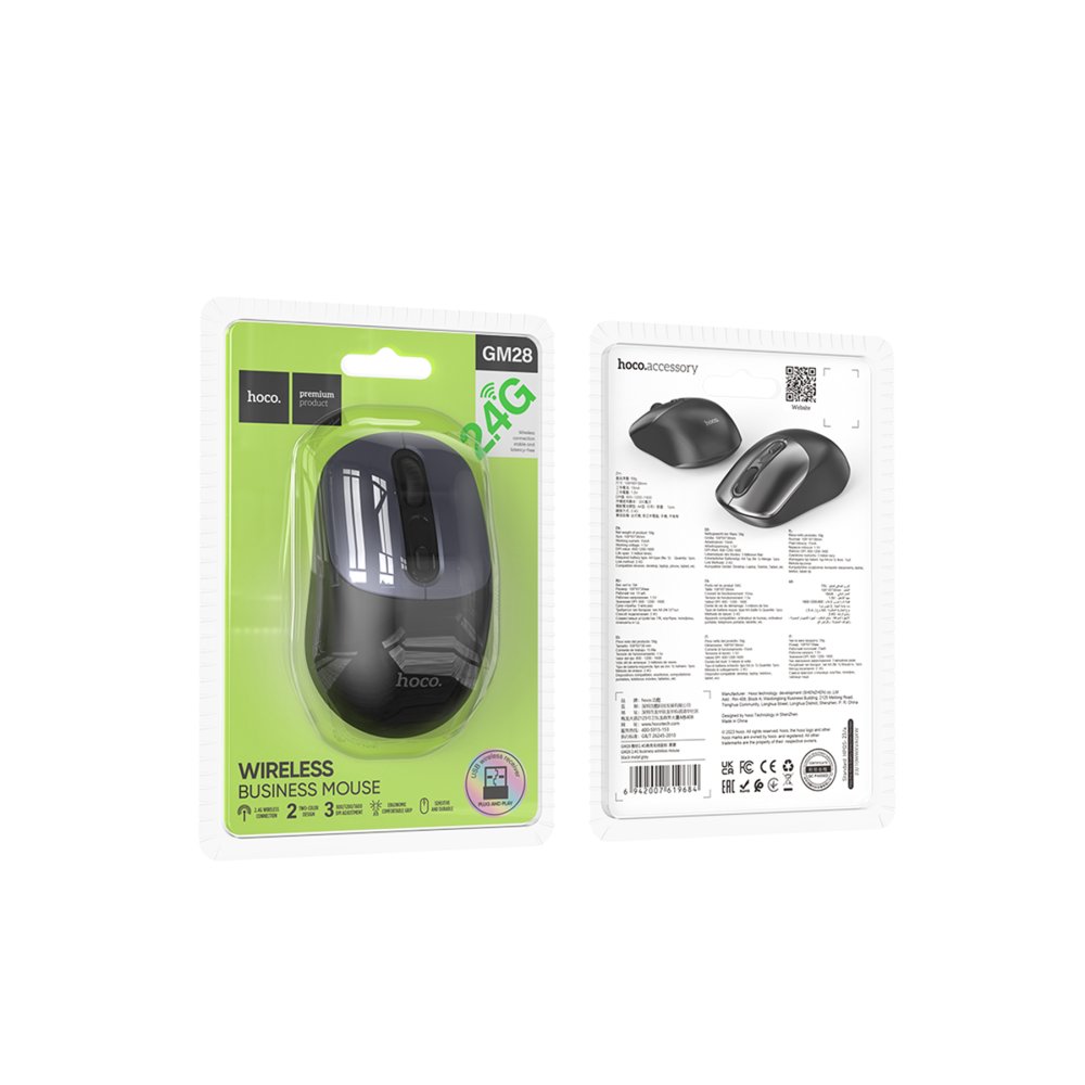 Hoco GM28 2.4G Business Kablosuz Mouse - Siyah-Gri