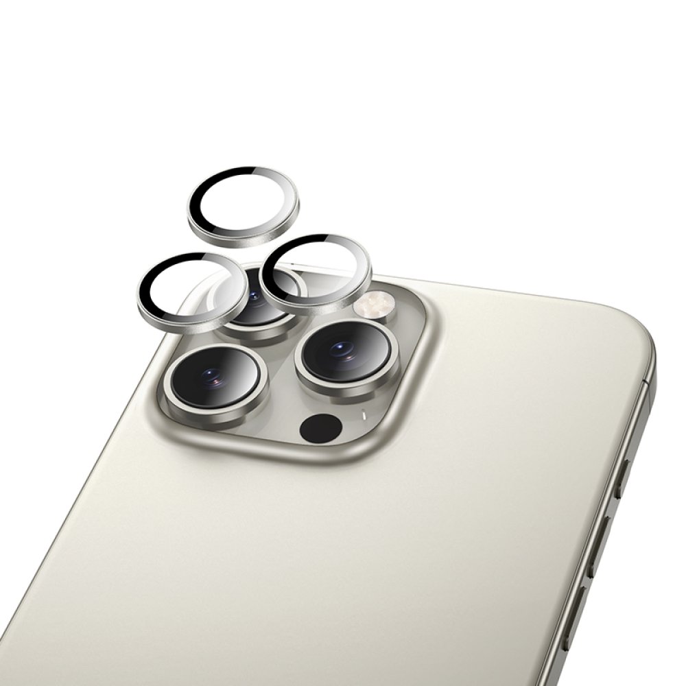 Hoco iPhone 16 Pro Max 3D Metal Frame Kamera Lens - Gold