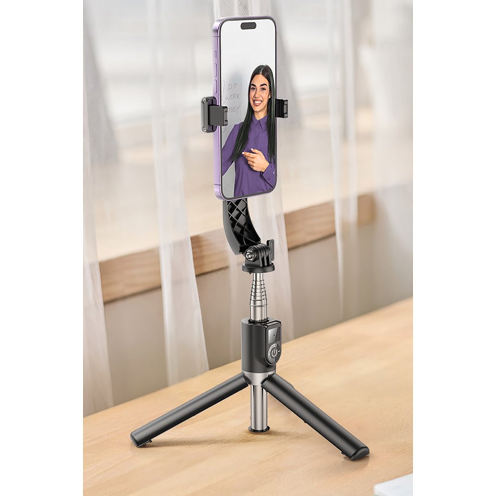 Hoco K20 BT 4.2 1M Broadcast Holder Selfie Çubuğu - Siyah