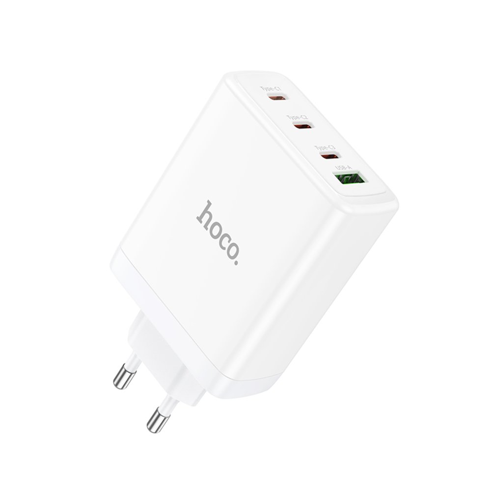 Hoco N31 Leader PD 100W 3 Adet Type-C 1 Adet USB Şarj Aleti - Beyaz