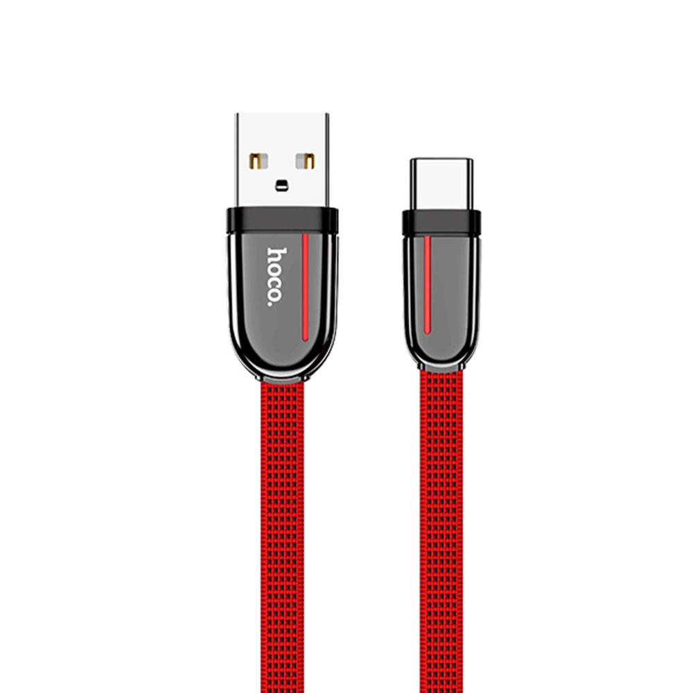 Hoco U74 USB to Type-C Şarj Data Kablosu - Kırmızı