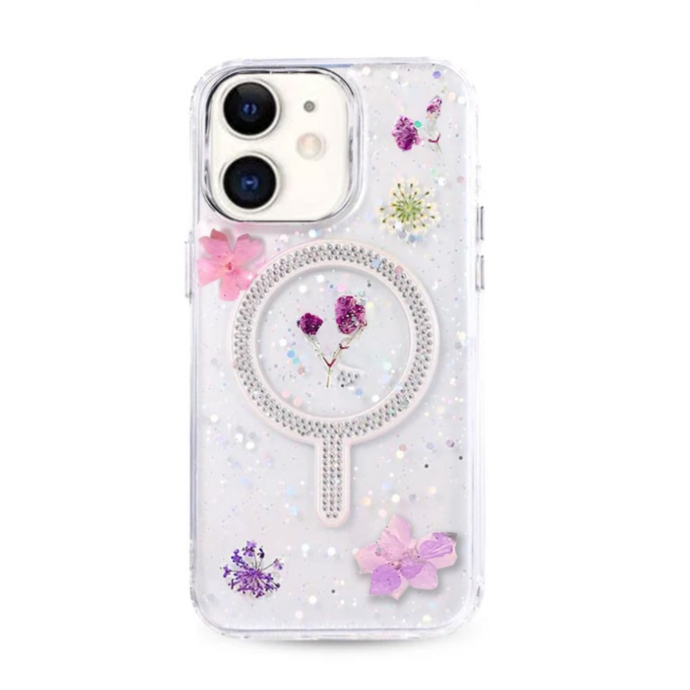 Newface iPhone 11 Flower Magsafe Kapak - Mor