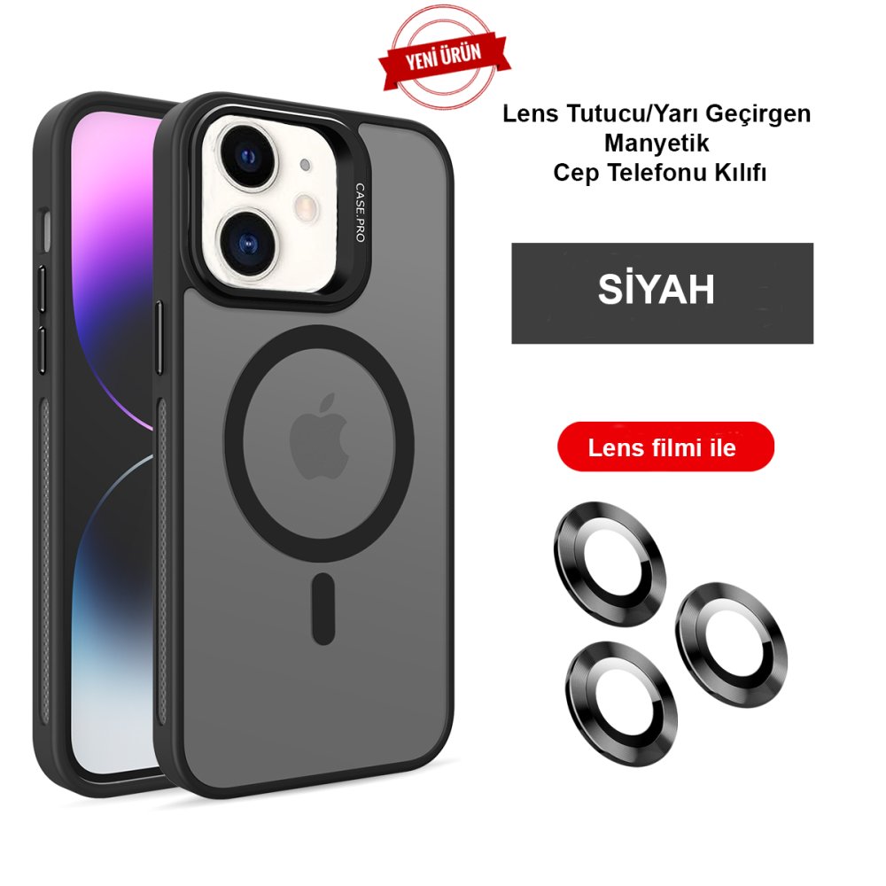 Joko iPhone 11 Kılıf Flet Lens Magsafe Kapak - Siyah