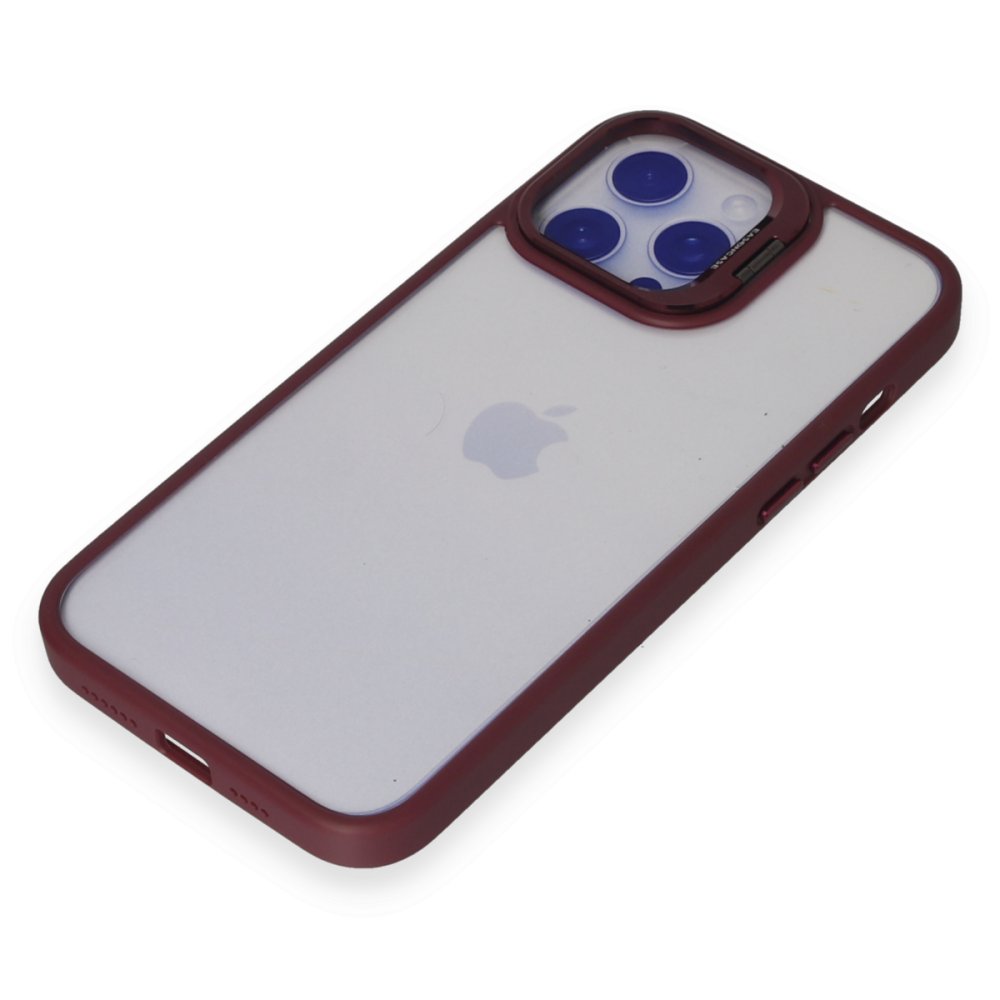 Joko iPhone 13 Pro Max Kılıf Roblox Lens Standlı Kapak - Bordo