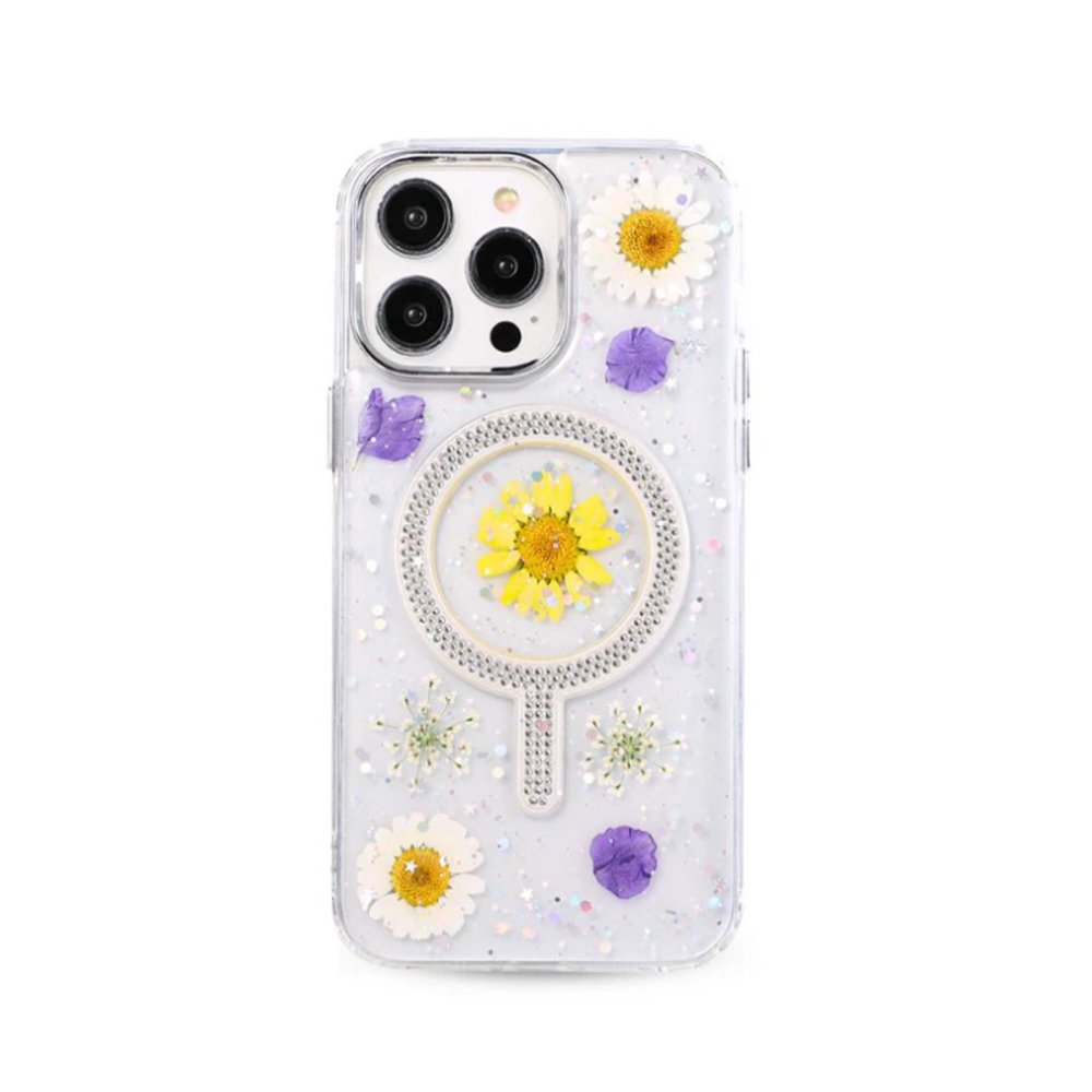 Newface iPhone 14 Pro Max Flower Magsafe Kapak - Sarı