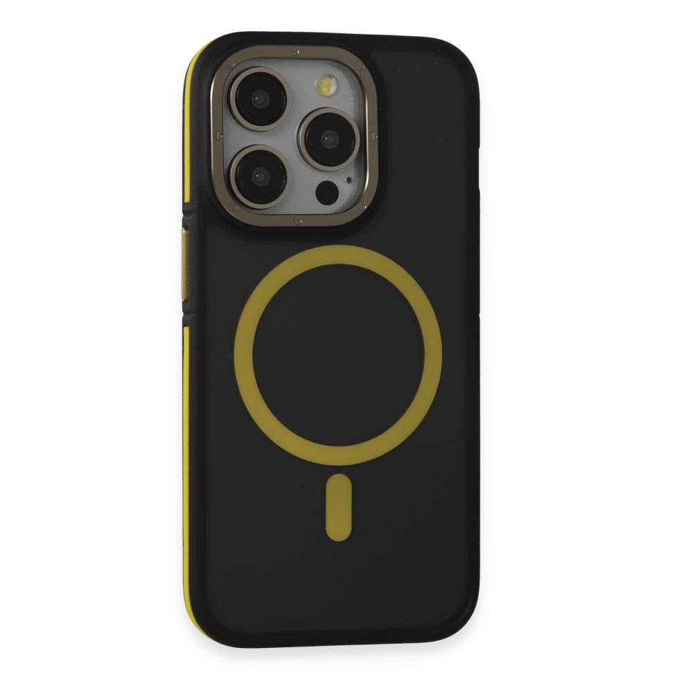Joko iPhone 14 Pro Max Kılıf Rocky Magsafe Kapak - Siyah-Sarı