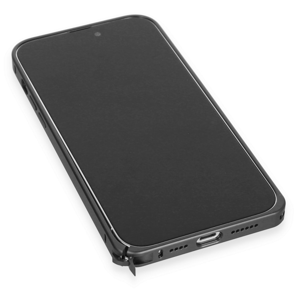 Joko iPhone 15 Pro Kılıf Metal Bumper Magneticsafe Kapak - Siyah