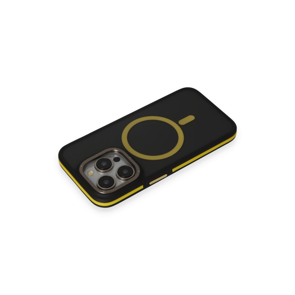 Joko iPhone 15 Pro Max Rocky Magsafe Kapak - Siyah-Sarı