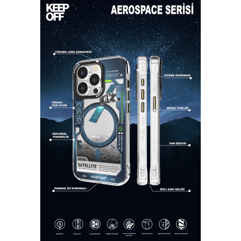 Keep Off iPhone 15 Pro Aerospace Magsafe Kapak - Aircraft