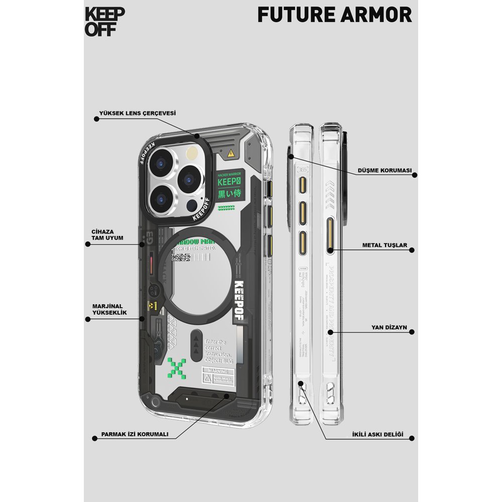 Keep Off iPhone 15 Pro Future Armor Magsafe Kapak - No1 Machine