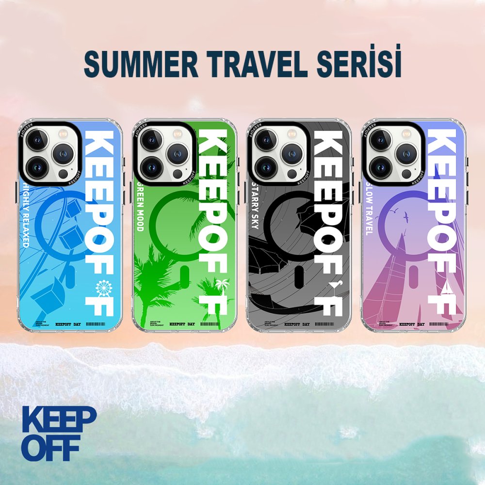 Keep Off iPhone 15 Pro Max Summer Travel Magsafe Kapak - Green Mood