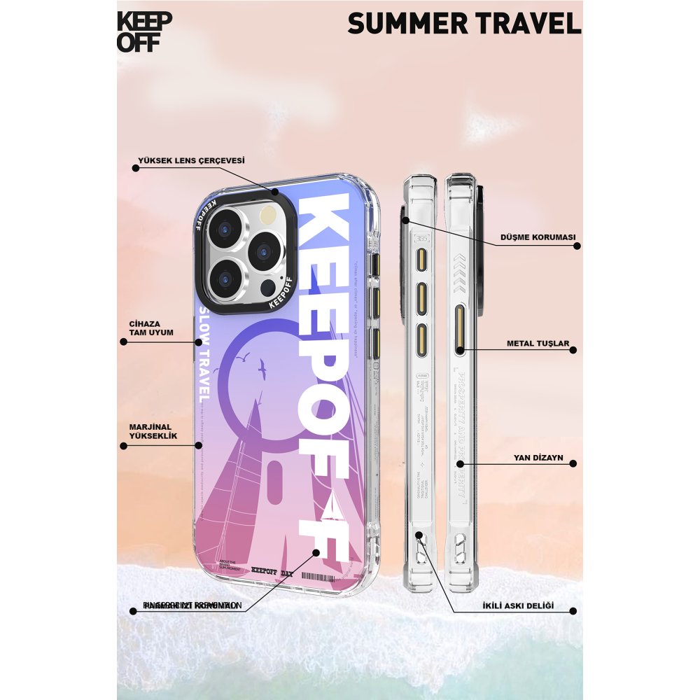 Keep Off iPhone 15 Pro Max Summer Travel Magsafe Kapak - Quiet Wandering