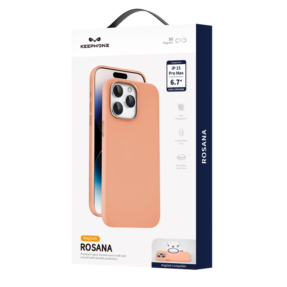 Keephone iPhone 15 Pro Max Rosana Silikon Kılıf - Turuncu