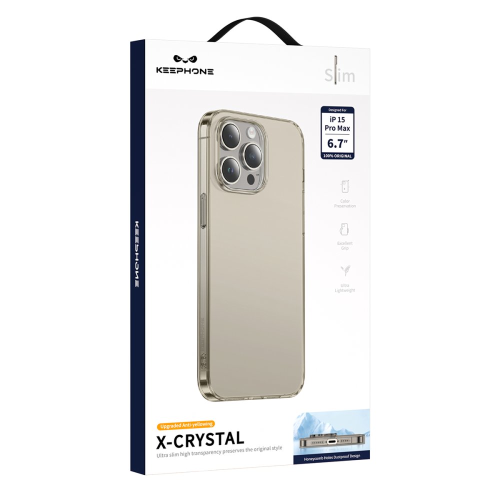 Keephone iPhone 15 Pro X-Crystal Slim Kılıf - Şeffaf