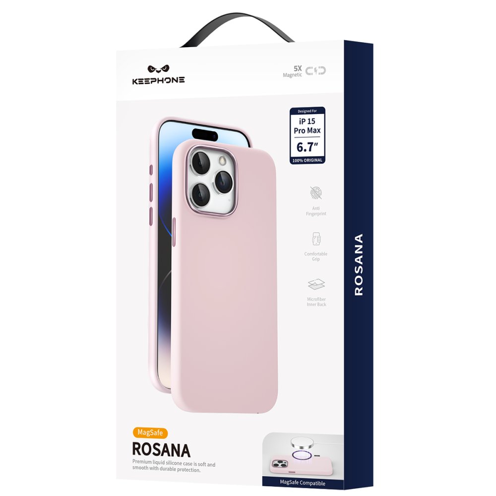 Keephone iPhone 15 Rosana Silikon Kılıf - Pembe