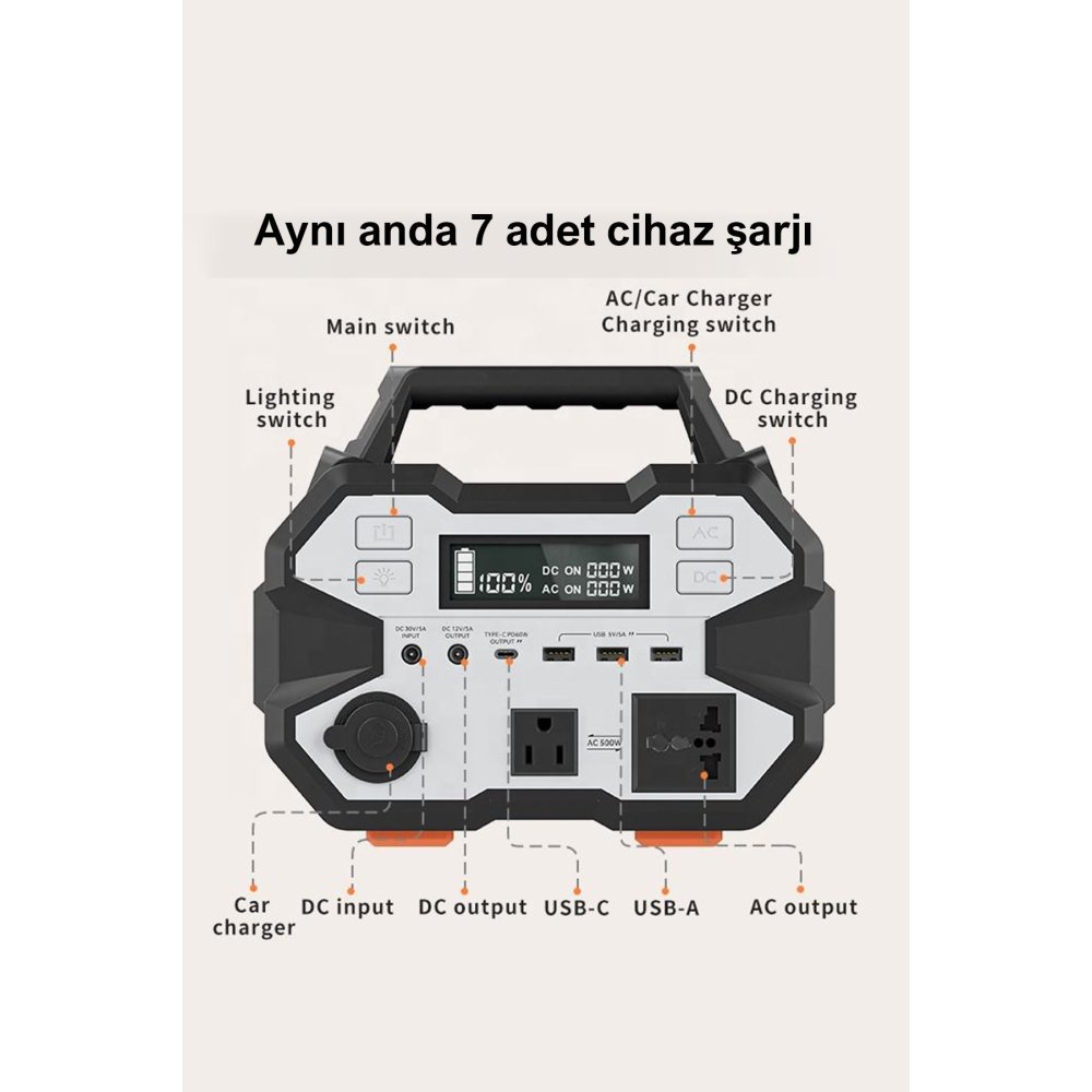 Konfulon CN02 Powerbank 135.800 mAh Kamp Şarj PD - Siyah