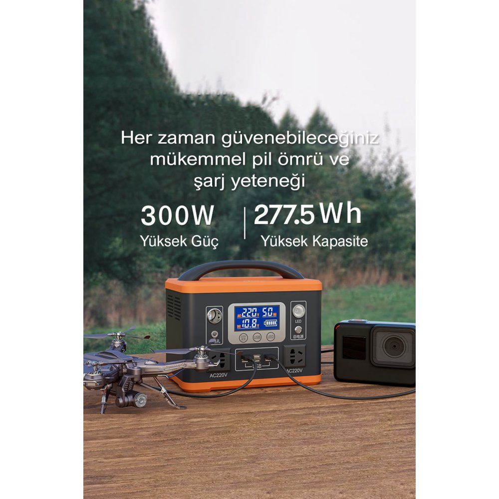 Konfulon J300 Powerbank 75.000 mAh Kamp Şarj - Siyah