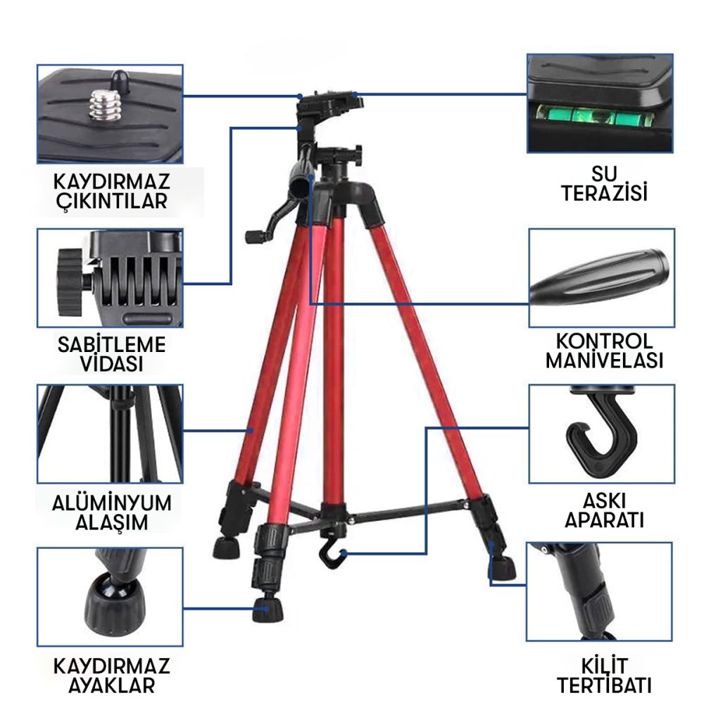 Newface 3366 Tripod - Kırmızı