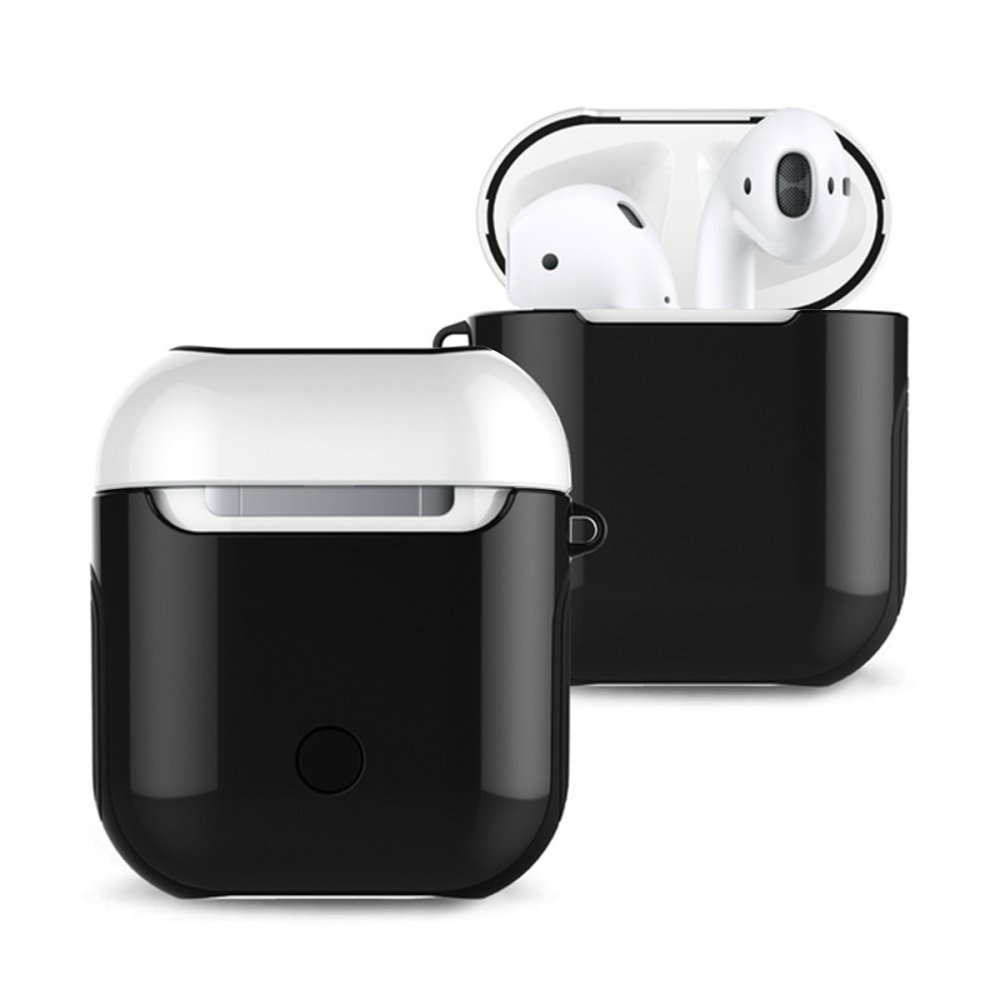 Newface Airpods (1.nesil) 3in1 Kılıf - Siyah-Beyaz