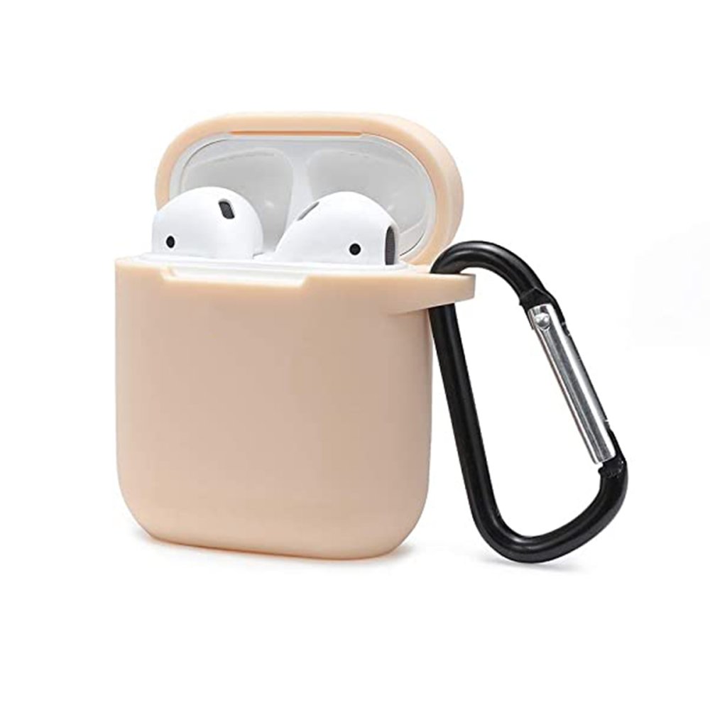 Newface Airpods (1.nesil) Sert Silikon Kılıf - Bej