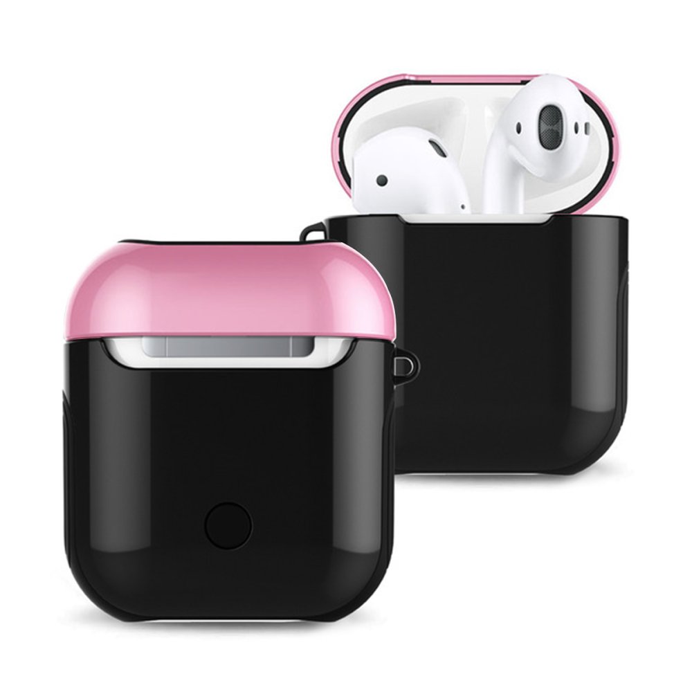 Newface Airpods 2 (2.nesil) 3in1 Kılıf - Siyah-Pembe