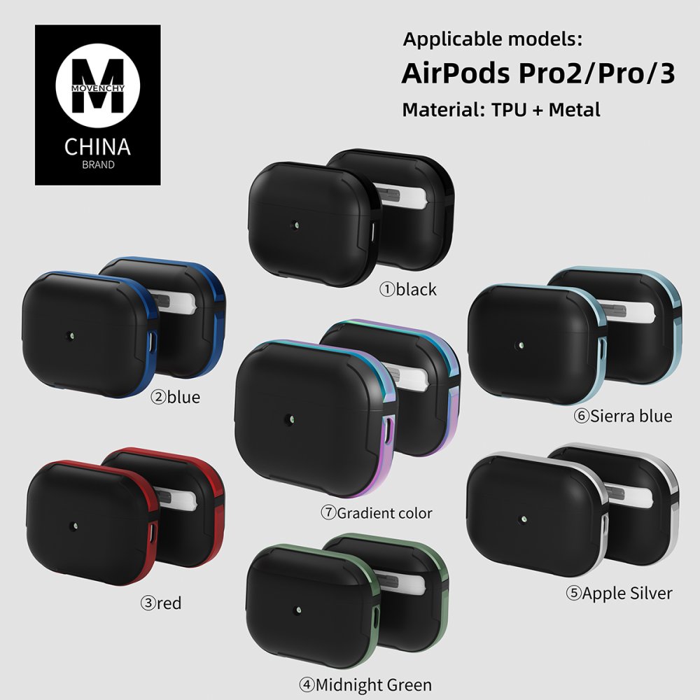 Movenchy Airpods 3 (3.nesil) MO-A8 Armor Kılıf - Sierra Blue