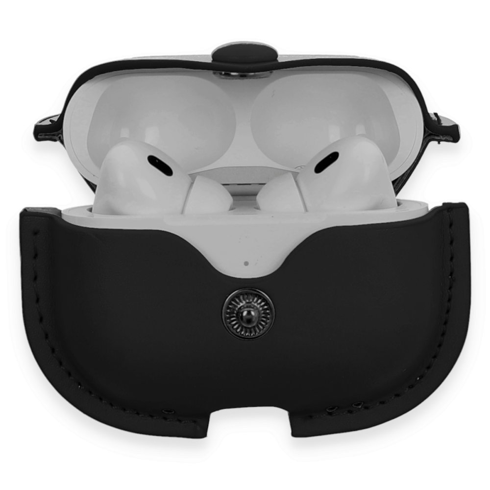 Newface Airpods Pro (1.nesil) Çanta Deri Kılıf - Siyah