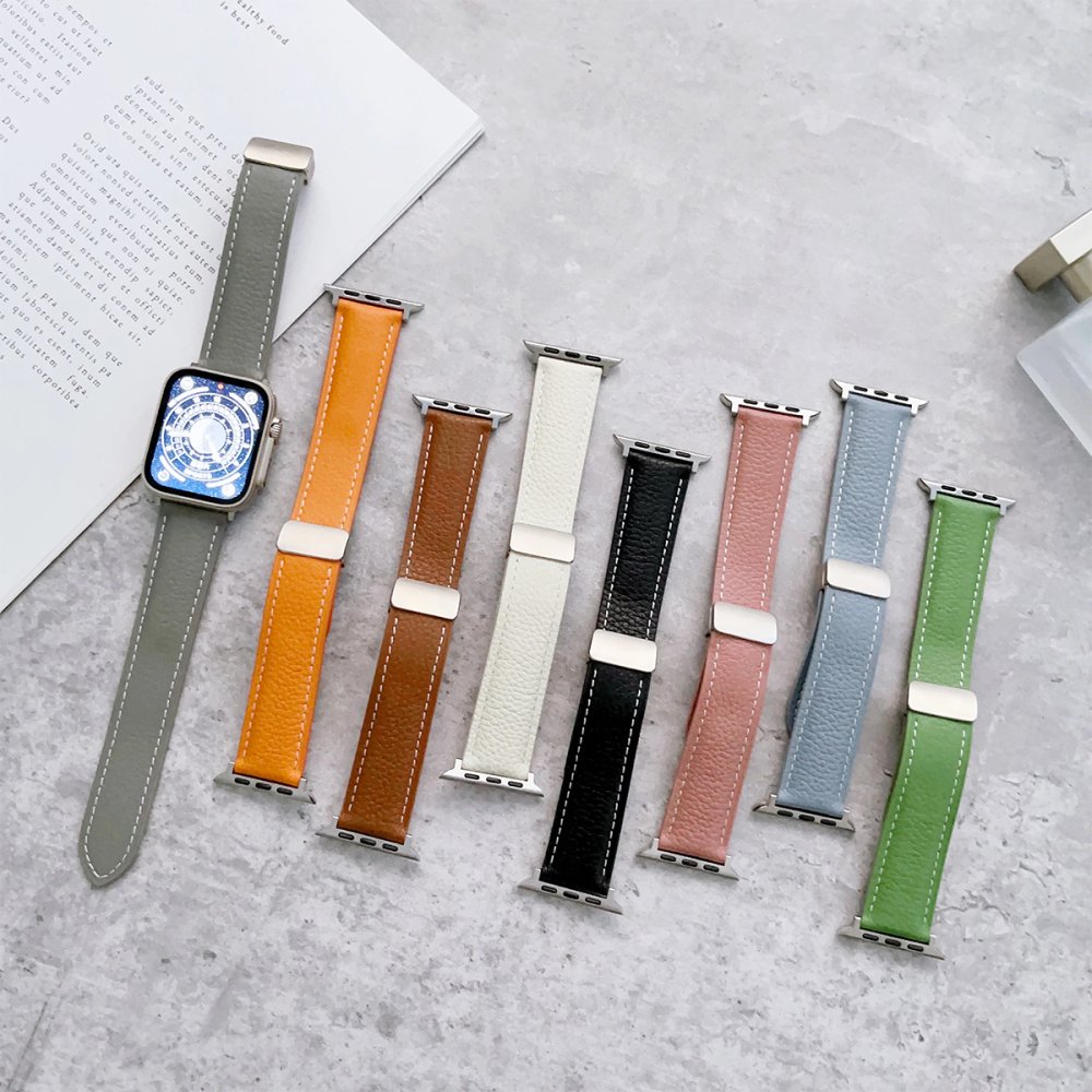 Newface Apple Watch 38mm KR414 Daks Deri Kordon - Koyu Yeşil