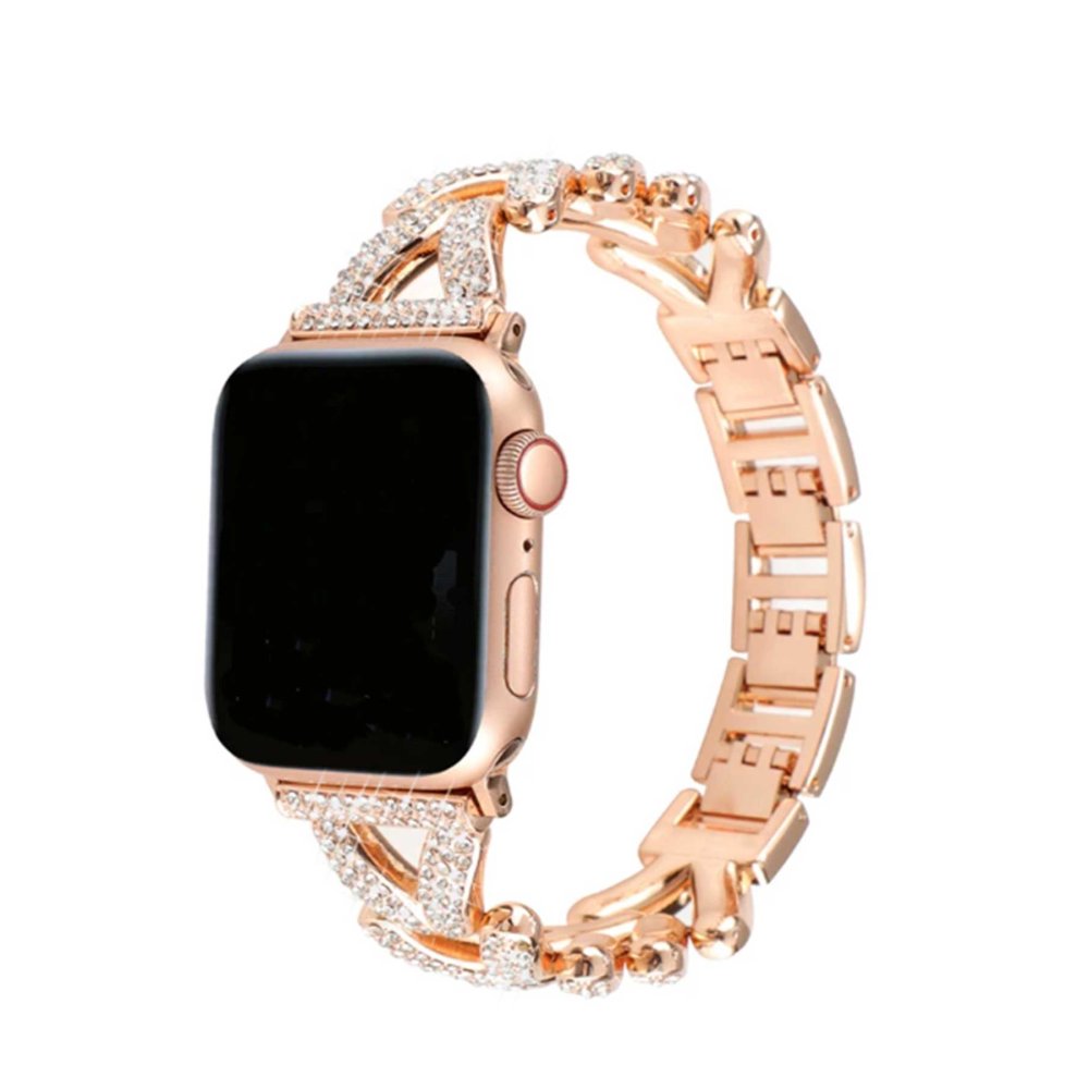 Newface Apple Watch 38mm Node Taşlı Kordon - Rose Gold