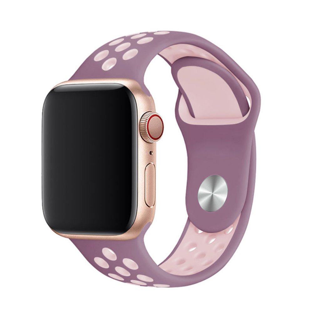 Newface Apple Watch 38mm Spor Delikli Kordon - Mor-Pembe