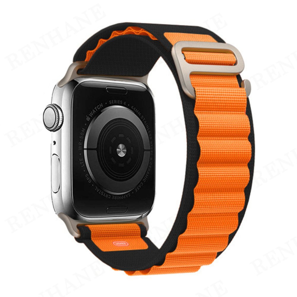 Newface Apple Watch 40mm Mountain Kordon - Siyah-Turuncu