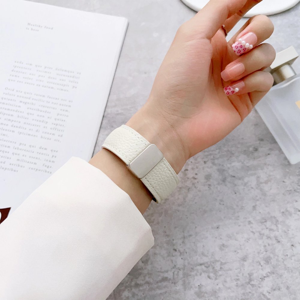 Newface Apple Watch 41mm KR414 Daks Deri Kordon - Koyu Yeşil