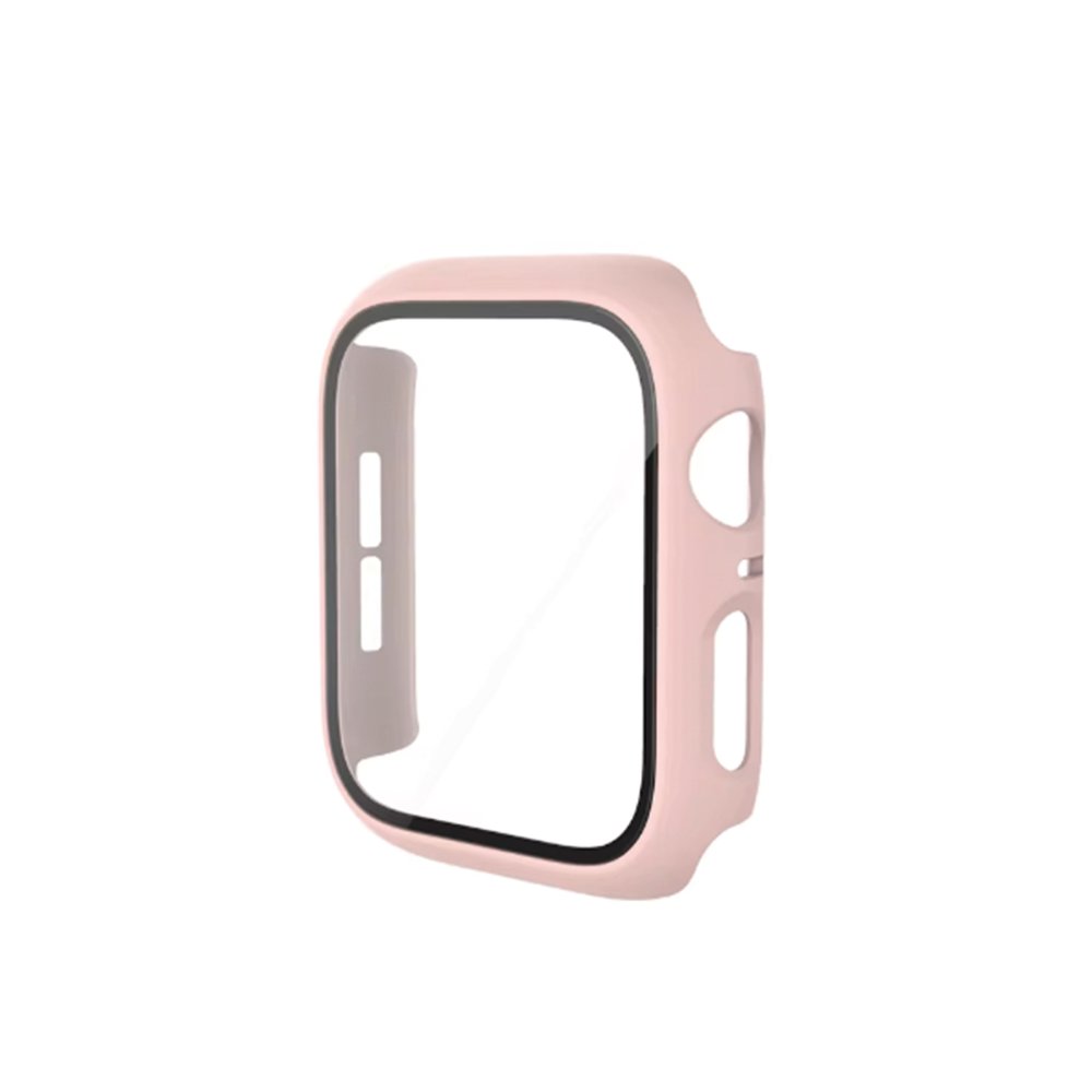 Newface Apple Watch 42mm Camlı Kasa Ekran Koruyucu - Pembe