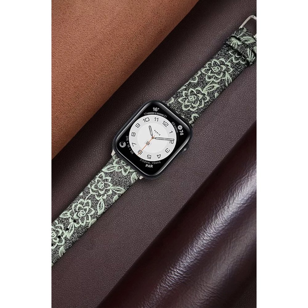 Newface Apple Watch 42mm Creeper Desenli Kordon - Rose Gold