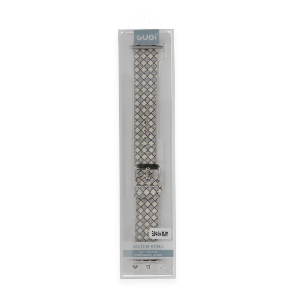 Newface Apple Watch 44mm Karo Motif Kordon - Lila