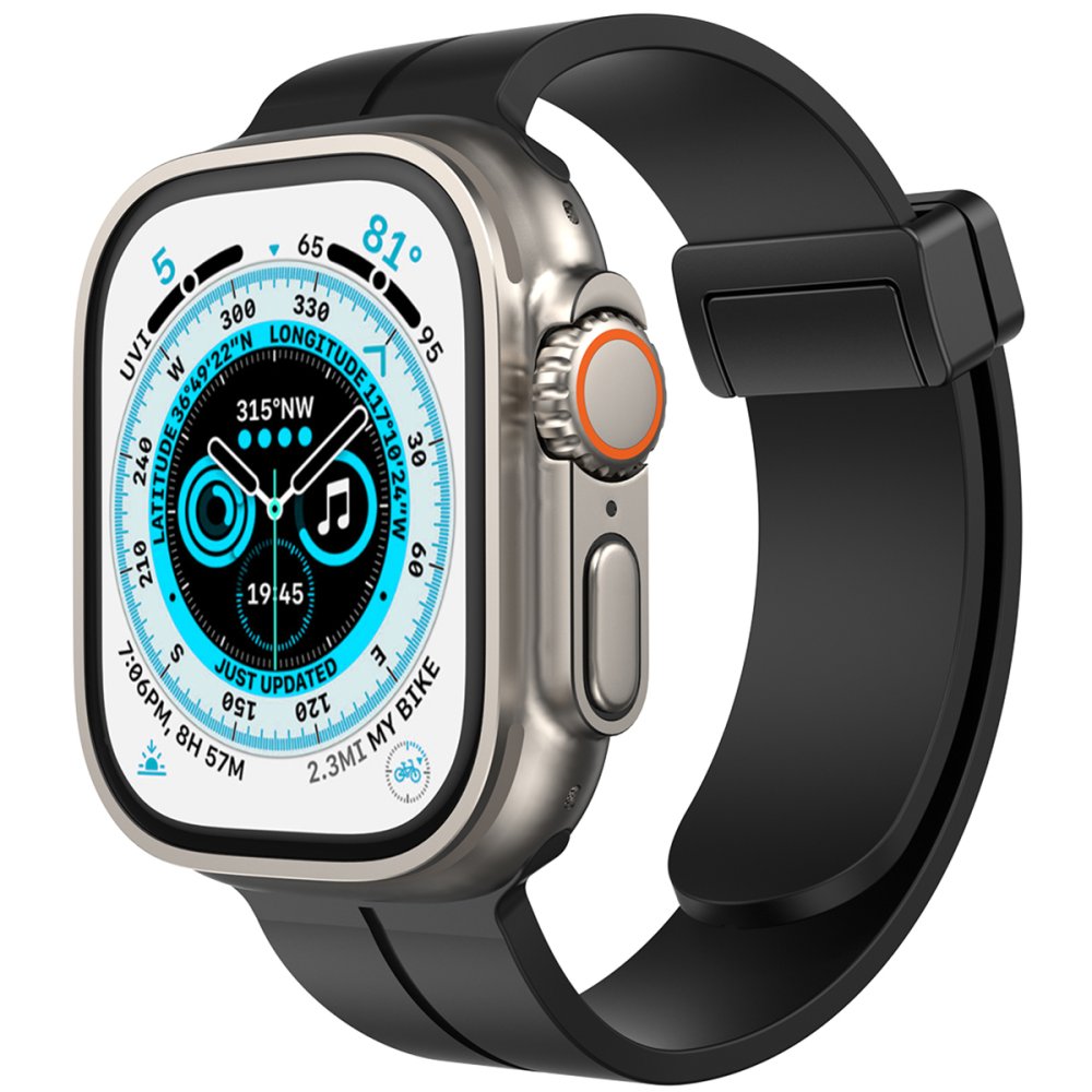 Newface Apple Watch 44mm KR412 Elegance Stylısh Kordon - Siyah