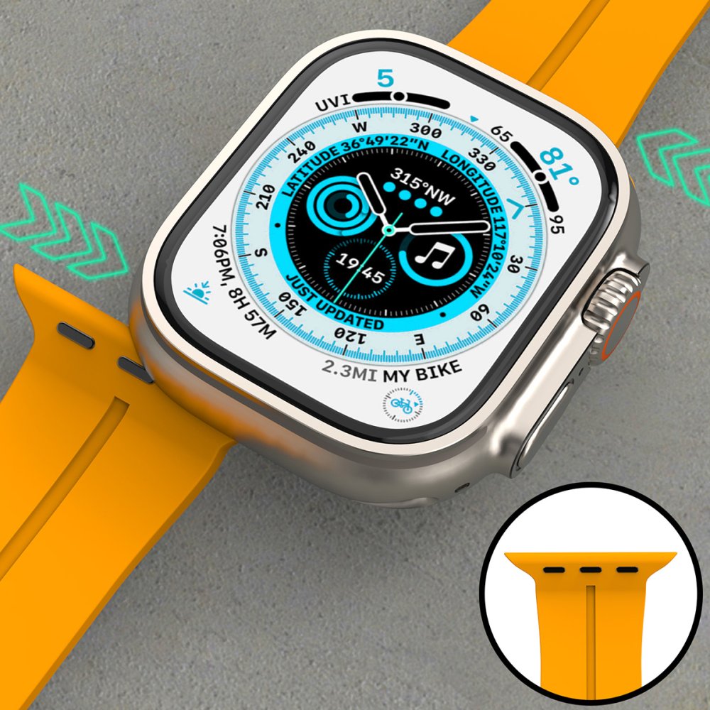 Newface Apple Watch 44mm KR412 Elegance Stylısh Kordon - Turuncu