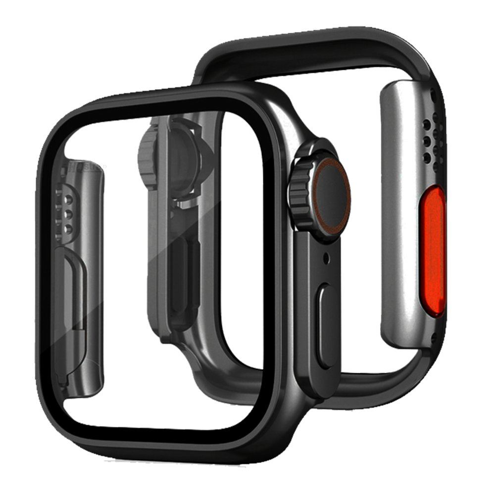 Newface Apple Watch 44mm Watch 49mm Kasa Dönüştürücü ve Ekran Koruyucu - Siyah