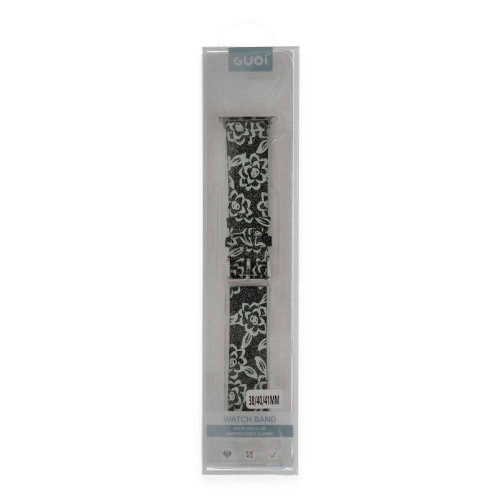 Newface Apple Watch 45mm Creeper Desenli Kordon - Siyah
