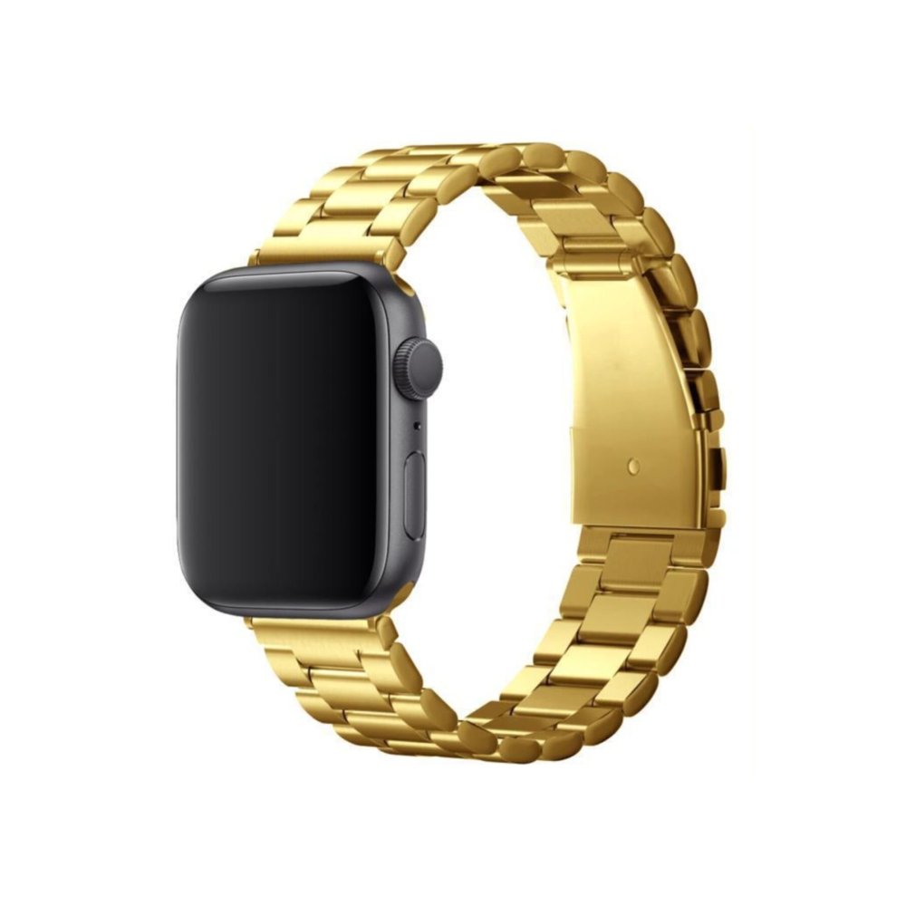 Newface Apple Watch 45mm Metal Baklalı Kordon - Gold