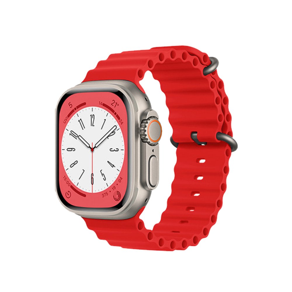Newface Apple Watch Ultra 49mm Ocean Kordon - Kırmızı