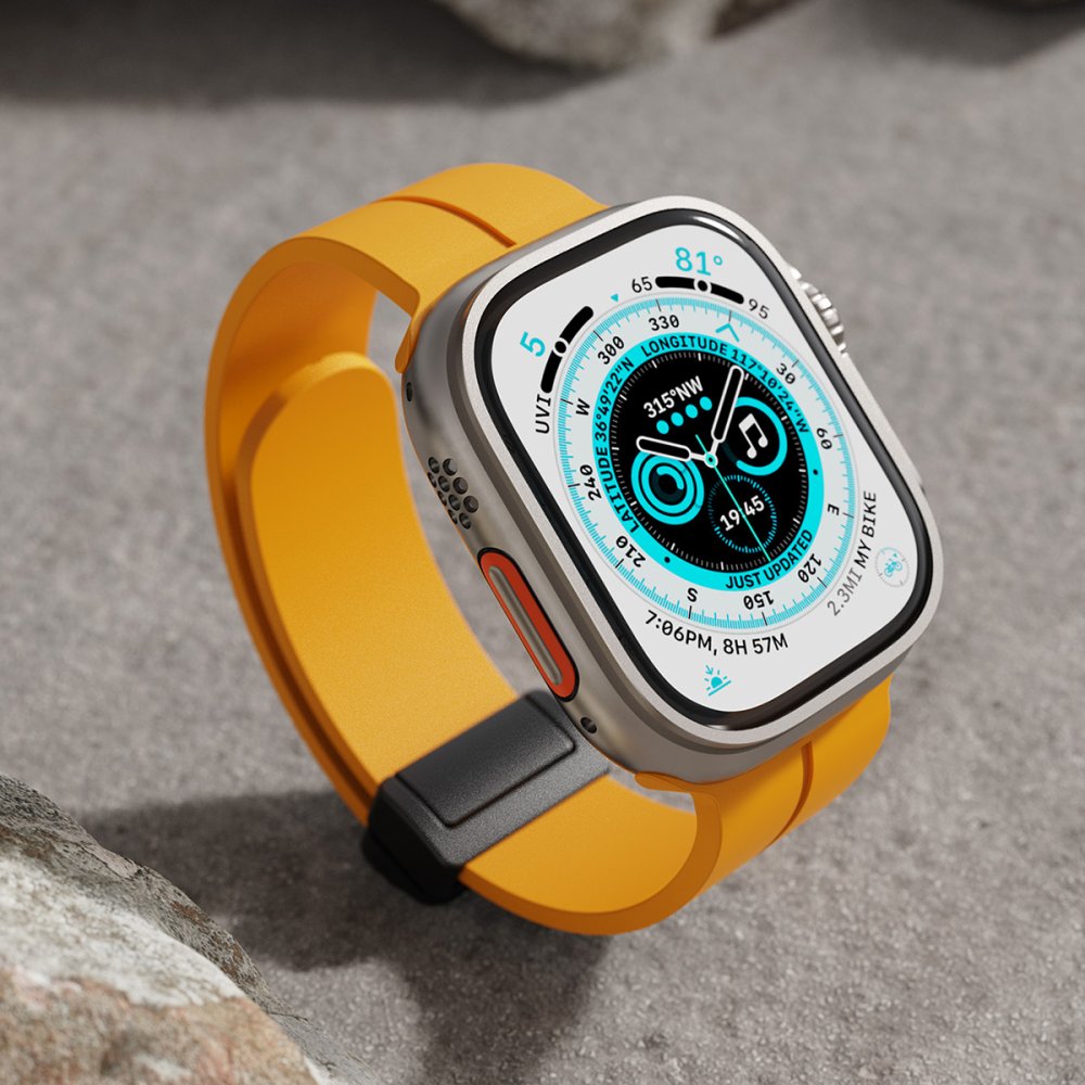 Newface Apple Watch Ultra 49mm KR412 Elegance Stylısh Kordon - Koyu Yeşil