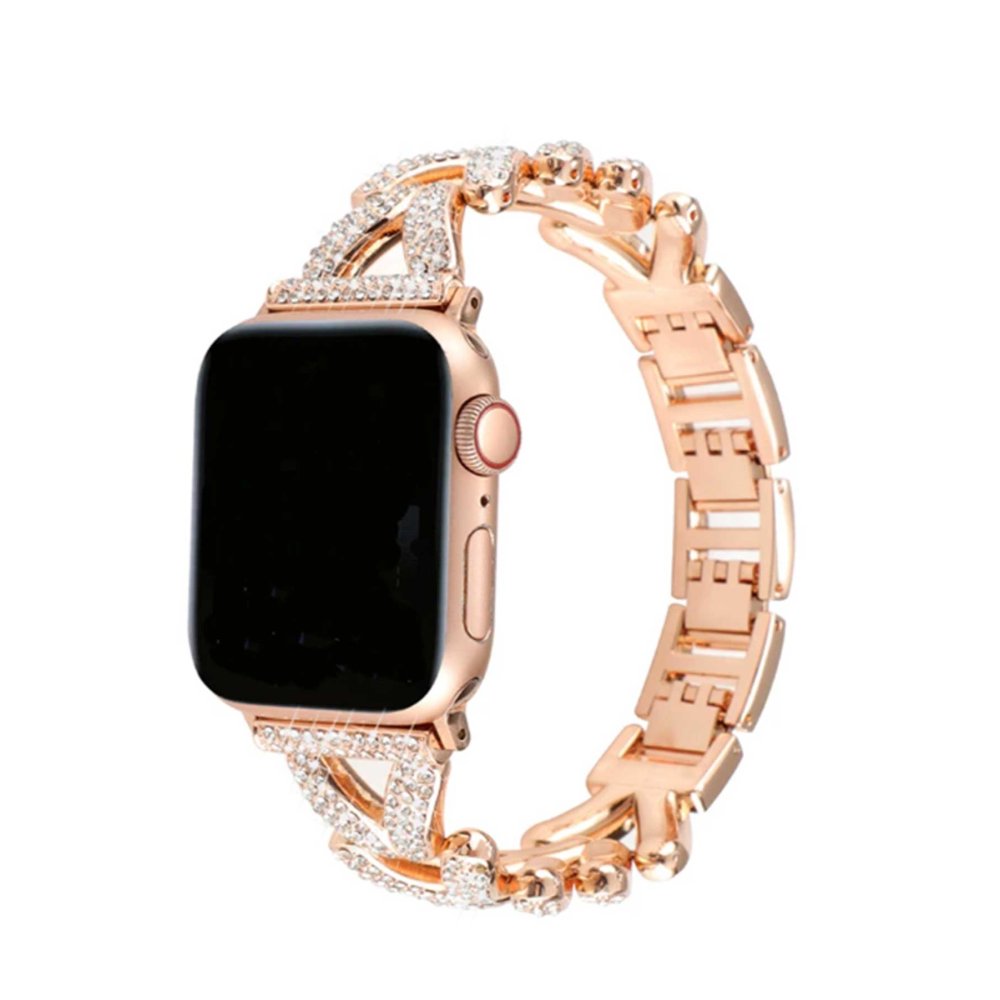 Newface Apple Watch Ultra 49mm Node Taşlı Kordon - Gold