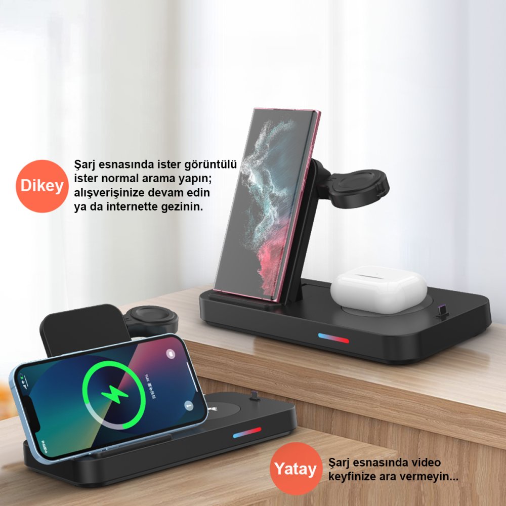 Newface B19H Huawei Kablosuz Şarj Masaüstü Set - Siyah