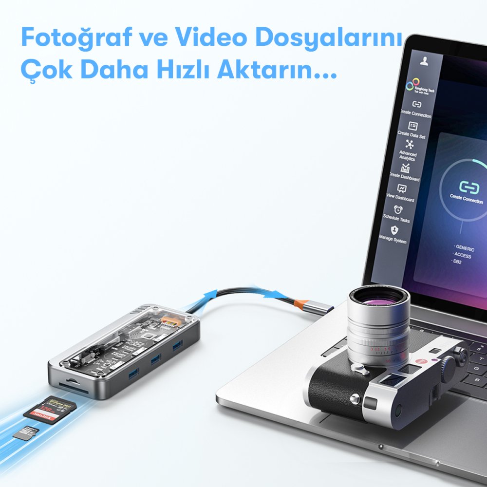 Newface Dönüştürücü 10in1 Hub SW10V - Gri